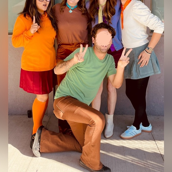 Spirit Velma Costume with Orange Top and Maroon Skirt - Picture 7 of 7